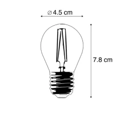 LUEDD E27 LED-Glühbirne P45 klar 2W 200 lm 2700K