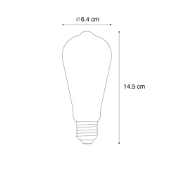 LUEDD E27 LED-Glühbirne ST64 Klar 3,8W 806 lm 3000K