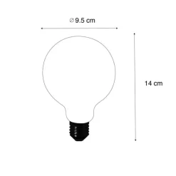 LUEDD E27 LED-Lampe G95 klar 2,2W 470 lm 2700K