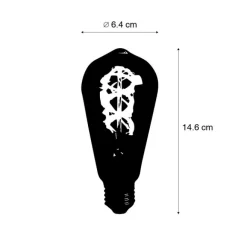 LUEDD E27 LED-Lampe Wendelfaden ST64 5W 400 lm 2200K