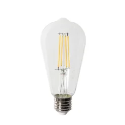 LUEDD E27 3-Stufen-Dimmbare LED-Glühbirne ST64 Klar 6W 700 lm 2700K