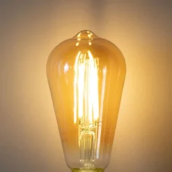 LUEDD E27 3-Stufen-Dimmbare LED-Glühbirne ST64 Gold 6W 700 lm 2700K