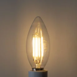 LUEDD E14 3-Stufen-Dimmbare LED-Glühbirne B35 Klar 4W 450 lm 2700K