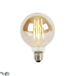 LUEDD E27 3-stufig dimmbare LED-Glühbirne G95 Goldglas 5W 380lm 2200K