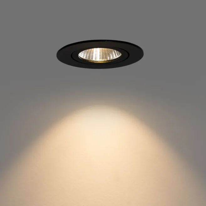 QAZQA Professional Einbau-Strahler schwarz 6,8 cm inkl. LED 750 lm dimmbar IP65 - Gaius