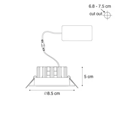 QAZQA Professional Einbau-Strahler schwarz 6,8 cm inkl. LED 750 lm dimmbar IP23 - Gaius