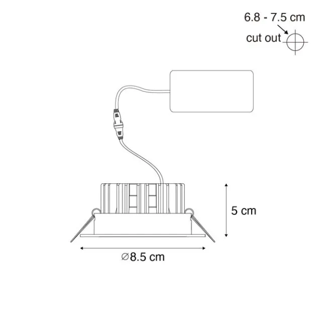 QAZQA Professional Einbau-Strahler weiß 6,8 cm inkl. LED 750 lm dimmbar IP65 - Gaius