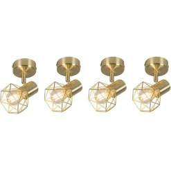 QAZQA 4er Set Art Deco Spot Messing dreh- und neigbar - Mosh 1