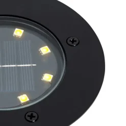 QAZQA 6er Set Bodenstrahler schwarz inkl. LED IP65 Solar - Terry