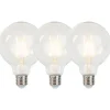 LUEDD 3er Set D27 dimmbare LED-Glühlampen G95 5W 470 lm 2700K