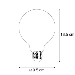 LUEDD 3er Set D27 dimmbare LED-Glühlampen G95 5W 470 lm 2700K
