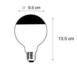 LUEDD 5er Set E27 dimmbare LED Filament Glühbirnen G95 schwarz 550lm 2700K