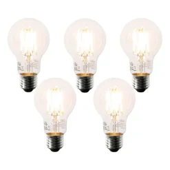 LUEDD 5er Set E27 LED-Glühbirnen A60 Klar 6W 630lm 2200K