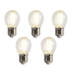 LUEDD 5er Set E27 LED-Glühbirnen P45 Klar 2W 200lm 2700K