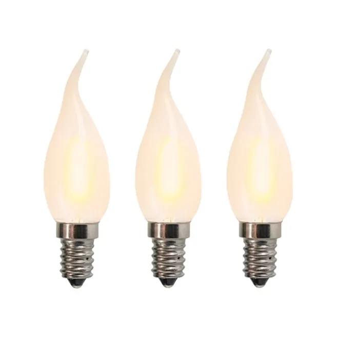 LUEDD 3er Set E14 LED-Kerzenlampen matt BXS35 1W 2200K