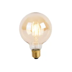 LUEDD 5er Set E27 3-Stufen dimmbar LED Glühbirnen G95 Goldline 5W 530lm 2200K