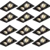 QAZQA 12er Set Einbauspots schwarz AR111 verstellbar 2-flammig - Oneon