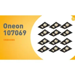 QAZQA 12er Set Einbauspots schwarz AR111 verstellbar 2-flammig - Oneon