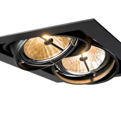 QAZQA 12er Set Einbauspots schwarz AR111 verstellbar 2-flammig - Oneon