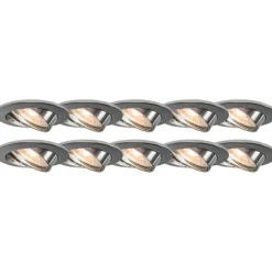 QAZQA 10er Set Einbaustrahler Chrom kippbar - Edu