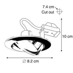 QAZQA 10er Set Einbaustrahler Chrom kippbar - Edu