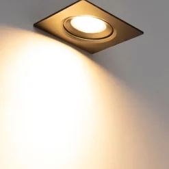 QAZQA 3er Set Einbaustrahler schwarz inkl. LED 3-stufig dimmbar - Miu