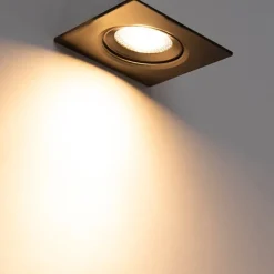 QAZQA 3er Set Einbaustrahler schwarz inkl. LED 3-stufig dimmbar - Miu