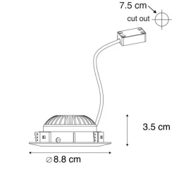 QAZQA 3er Set Einbaustrahler Stahl inkl. LED IP44 - Relax LED