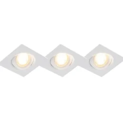 QAZQA 3er Set Einbaustrahler weiß inkl. LED 3-stufig dimmbar - Miu