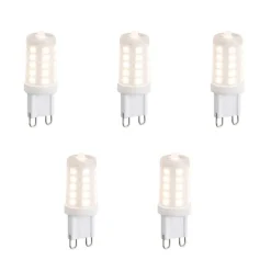 QAZQA 5er Set G9 dimmbare LED-Lampen Opal 3W 250lm 2700K