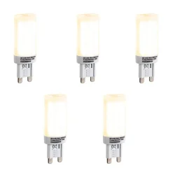 LUEDD 5er Set G9 3-Stufen dimmbarer LED-Lampen Opal 4,5W 500lm 2700K