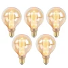 LUEDD 5er Set LED-Glühbirnen G95 E27 5W 1800K Amber 3-stufig dimmbar