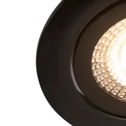 QAZQA 5er Set moderne Einbaustrahler schwarz inkl. LED 3-stufig dimmbar - Mio