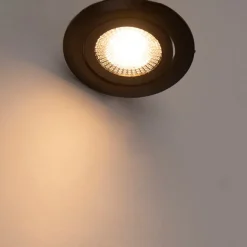 QAZQA 5er Set moderne Einbaustrahler schwarz inkl. LED 3-stufig dimmbar - Mio