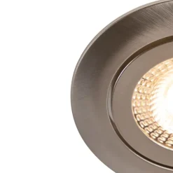 QAZQA 5er Set moderne Einbaustrahler Stahl inkl. LED 3-stufig dimmbar - Mio