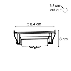 QAZQA 5er Set moderne Einbaustrahler Stahl inkl. LED 3-stufig dimmbar - Mio