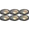 QAZQA 6er Set Outdoor Bodenstrahler schwarz einstellbar IP65 - Delux