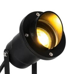 QAZQA 3er Set Pin Spots schwarz inkl. Kabel und Stecker IP65 - Fertig