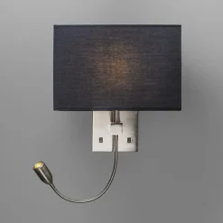 QAZQA 2er Set Wandlampen aus Stahl mit Schirm, Lesearm inkl. LED - Bergamo