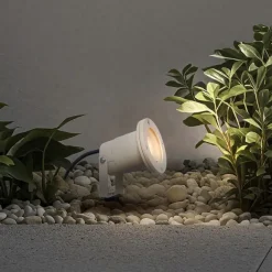 QAZQA Erdspießstrahler Beige GU10 50mm Verstellbar IP65 Inkl. Kabel und Stecker - Basic