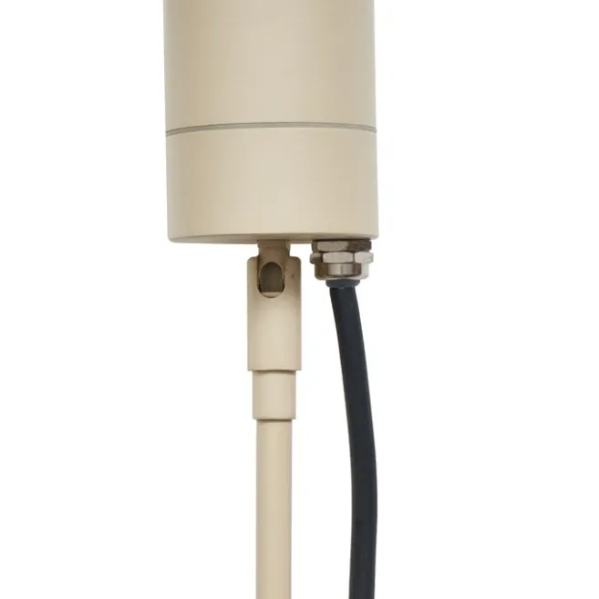 QAZQA Erdspießstrahler Creme GU10 50mm Verstellbar IP44 Inkl. Kabel und Stecker - Solo