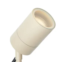 QAZQA Erdspießstrahler Creme GU10 50mm Verstellbar IP44 Inkl. Kabel und Stecker - Solo