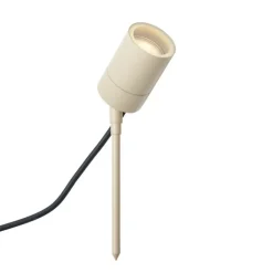 QAZQA Erdspießstrahler Creme GU10 50mm Verstellbar IP44 Inkl. Kabel und Stecker - Solo