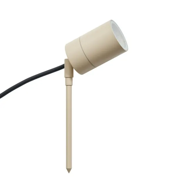 QAZQA Erdspießstrahler Creme GU10 50mm Verstellbar IP44 Inkl. Kabel und Stecker - Solo