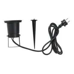 QAZQA Erdspießstrahler schwarz inkl. LED verstellbar IP65 mit Kabel und Stecker - Basic
