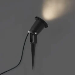 QAZQA Erdspießstrahler schwarz inkl. LED verstellbar IP65 mit Kabel und Stecker - Basic