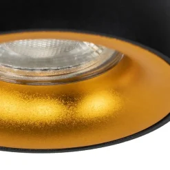 QAZQA 6er-Set Design-Einbaustrahler Schwarz mit goldener Innenseite - Mooning