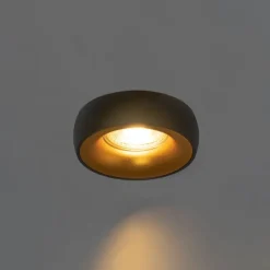 QAZQA 6er-Set Design-Einbaustrahler Schwarz mit goldener Innenseite - Mooning