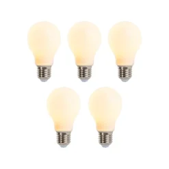 LUEDD 5er-Set dimmbare LED-Lampen E27 A60 matt 5W 380lm