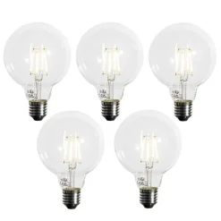 LUEDD 5er-Set E27 Dimmbare LED-Glühbirnen G95 5W 450 lm 3000K